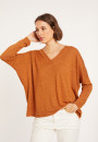 Oversized v-neck flamed linen t-shirt - Beja