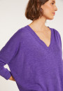 Oversized v-neck flamed linen t-shirt - Beja