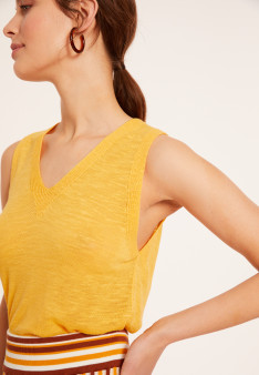 Slub linen tank top - Tahiti