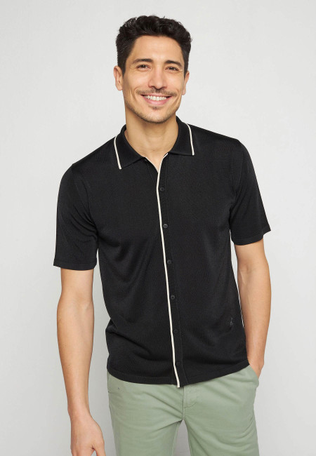 Short-sleeved shirt in fil lumière - Roman