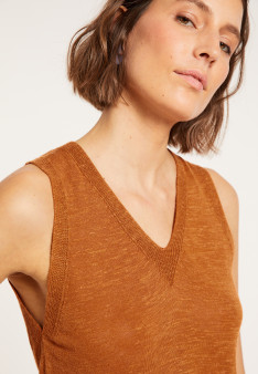 Slub linen tank top - Tahiti