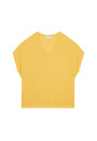 Flamed linen V-neck loose T-shirt - Marra
