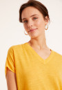 Flamed linen V-neck loose T-shirt - Marra