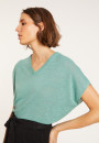Flamed linen V-neck loose T-shirt - Marra