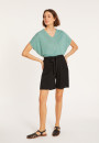 Flamed linen V-neck loose T-shirt - Marra