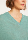 Flamed linen V-neck loose T-shirt - Marra