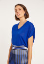 Flamed linen V-neck loose T-shirt - Marra