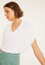 Flamed linen V-neck loose T-shirt - Marra