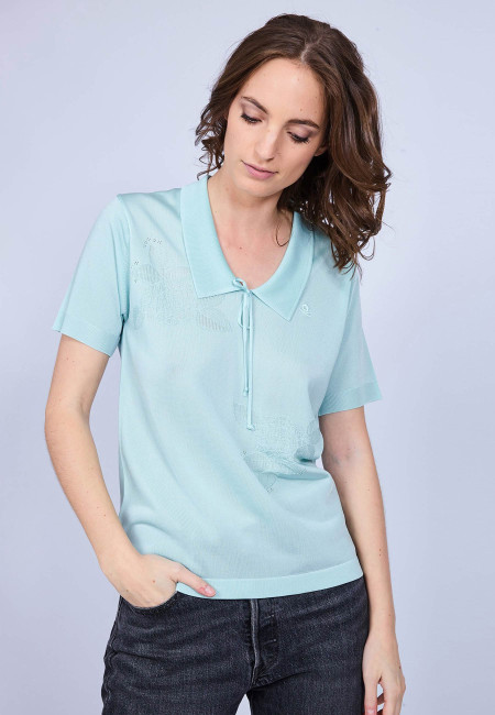 Women's polo-shirt made of Fil Lumière - Mélissa