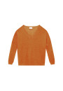 Oversized v-neck flamed linen t-shirt - Beja