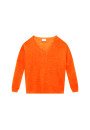 Oversized v-neck flamed linen t-shirt - Beja