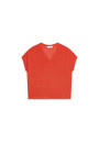 Flamed linen V-neck loose T-shirt - Marra