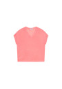 Flamed linen V-neck loose T-shirt - Marra