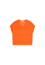 Flamed linen V-neck loose T-shirt - Marra