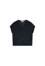 Flamed linen V-neck loose T-shirt - Marra