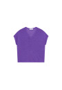 Flamed linen V-neck loose T-shirt - Marra