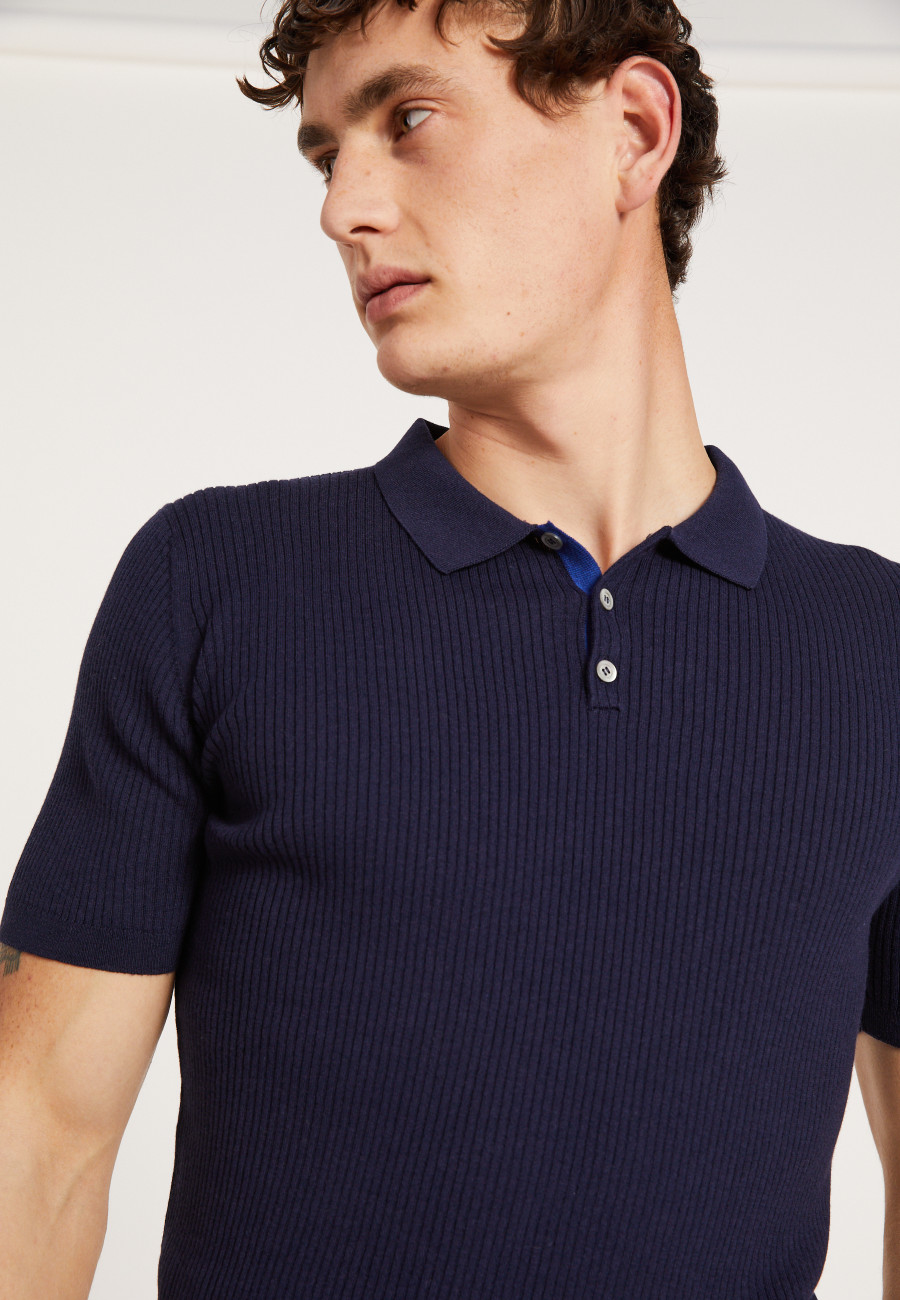 Cotton and wool polo shirt - Loup