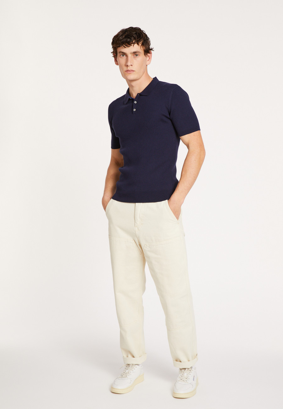 Cotton and wool polo shirt - Loup