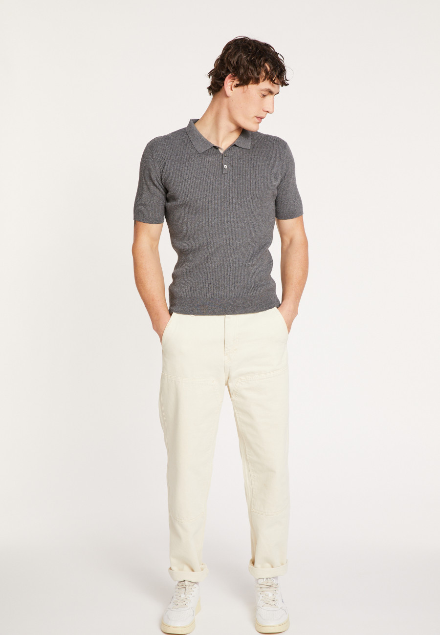 Cotton and wool polo shirt - Loup