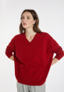 Loose sweater with V-neck slits in cashmere - Alienor