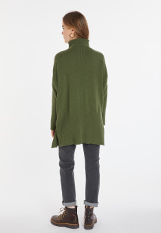 Long zip-neck sweater in wool and cashmere - Charlotte