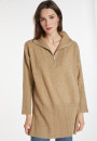 Long zip-neck sweater in wool and cashmere - Charlotte