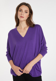 Merino wool bat-sleeve sweater - Boxe