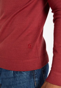 Round-neck merino wool sweater with rolled finishes - Rythme