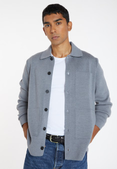 Merino wool button-down jacket - Samuel