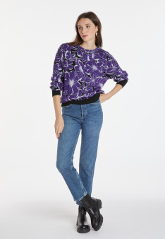 Merino wool patterned sweater - Cassiopé