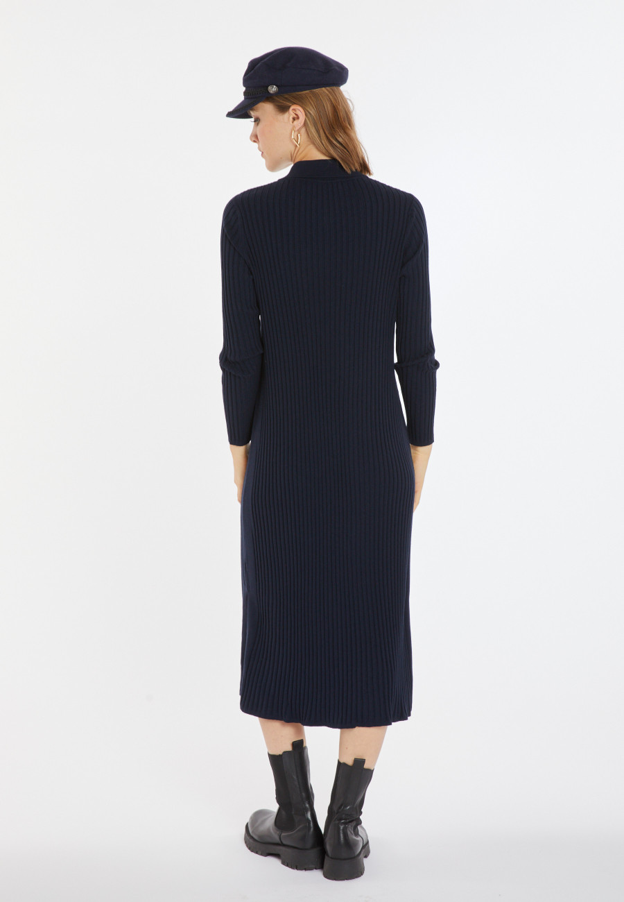 Long slit dress in wool blend - Caroline