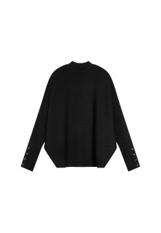 Loose-fitting high-neck wool blend sweater - Caly