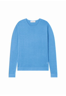 Round-neck merino wool sweater with rolled finishes - Rythme