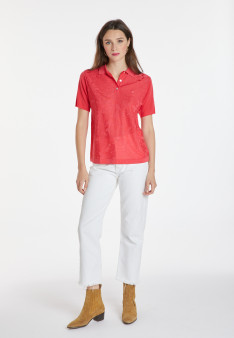 Flower-patterned Fil Lumière polo-shirt - Katharina