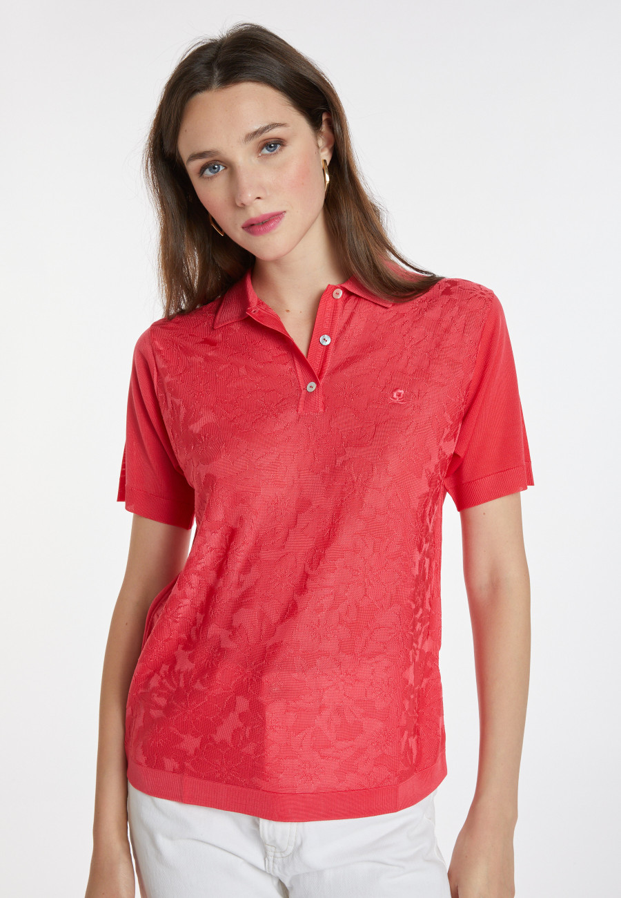 Flower-patterned Fil Lumière polo-shirt - Katharina