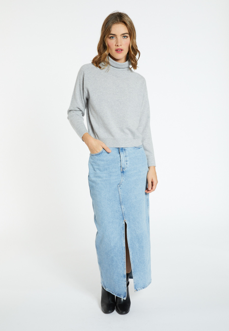 Cashmere turtleneck sweater with hammer armholes - Beverlie