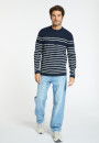 Round-neck striped cashmere sweater - Auguste