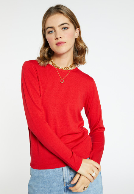 Round-neck wool sweater- Bérenice