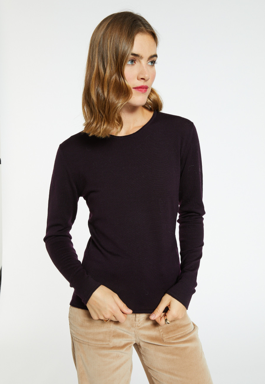 Mock turtleneck pullover made of wool Bourse