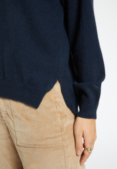 Cashmere V-neck sweater with slits - Barnabe