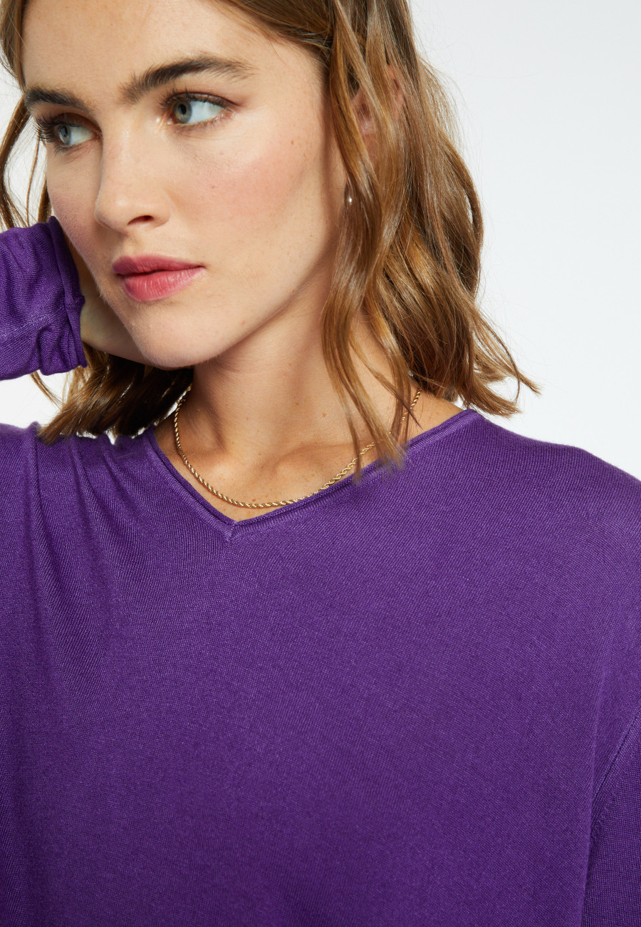 Bamboo cashmere V-neck T-shirt - Aeline
