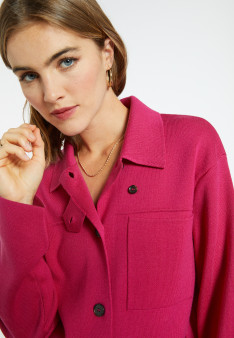 Merino wool jacket with buttons and pockets - Coline