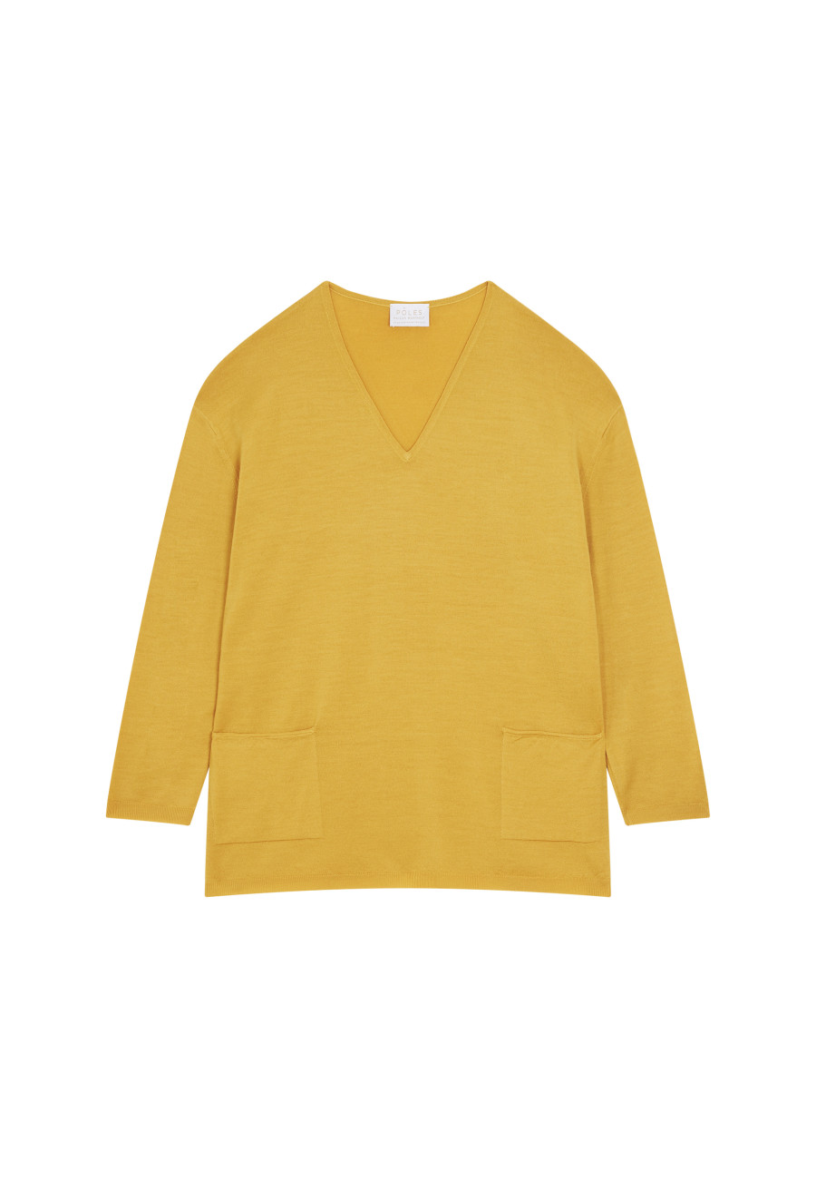 Loose-fitting merino wool sweater with pockets - Albertine