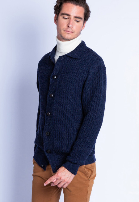 Buttoned jacket in wool and alpaca - Francfort