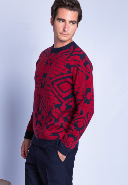 Cashmere jumper with graphic motif - Florent