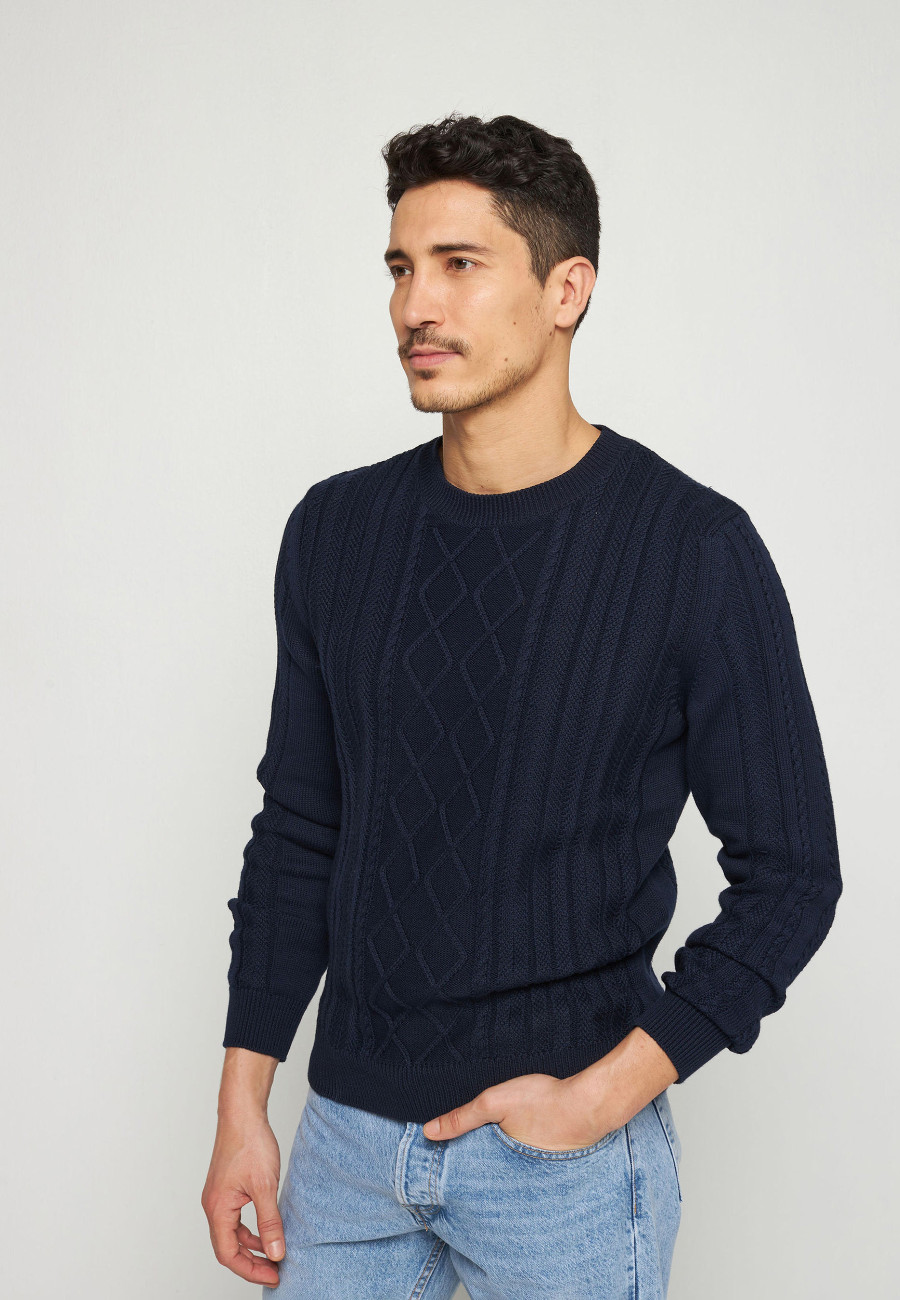 Cable knit sweater 100% organic cotton - Ridwane
