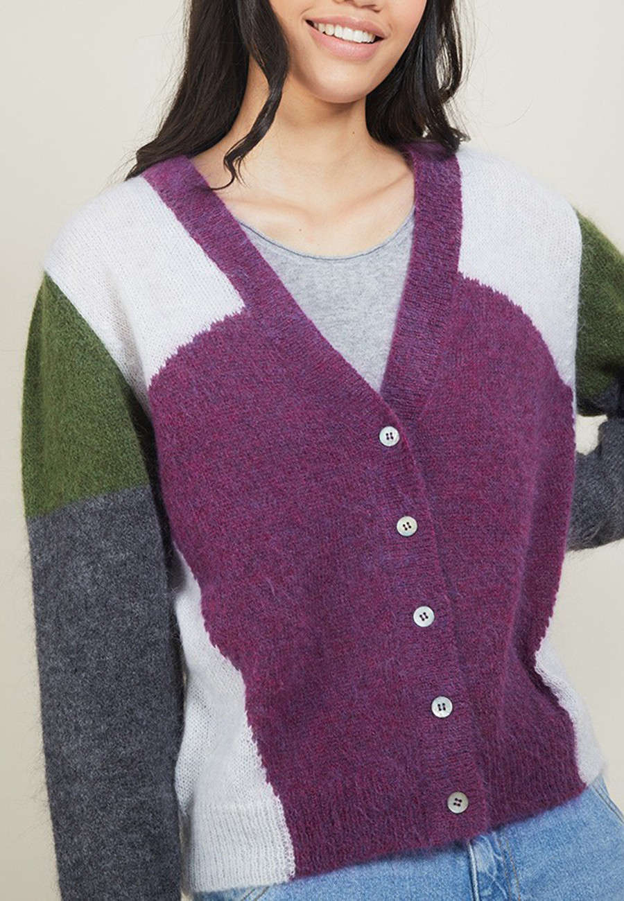 V-neck mohair cardigan - Flora