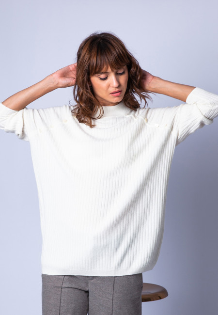 Cashmere jumper with buttons - Germaine