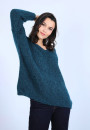 Pull col V avant et arrière en mohair - Simon