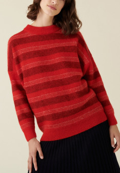 Round-neck striped mohair sweater - Charlie